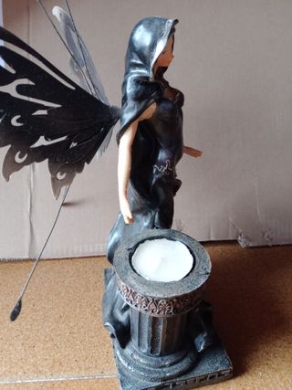 ♥️ Figura portavelas antiguo de hada