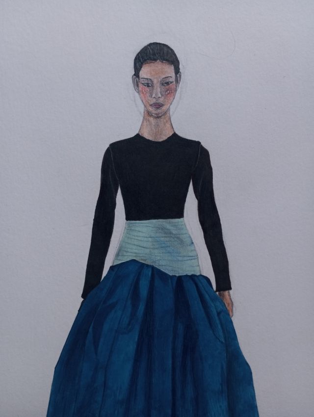 Dibujo modelo Carolina Herrera