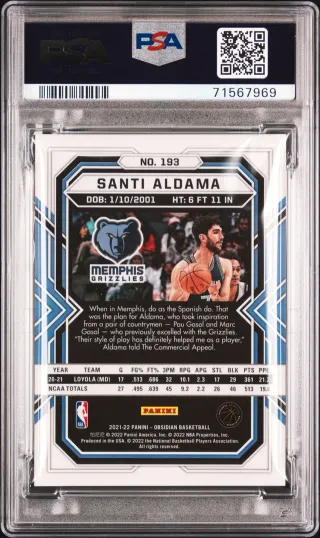 🏀 Cromo 2021 NBA Santi Aldama 👉 PSA 10  👀 POP 1