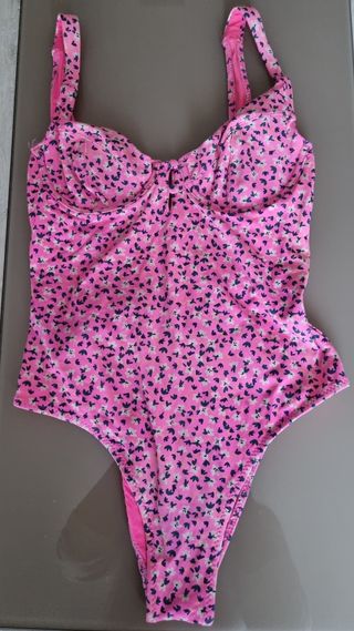 Bañador rosa flúor Zara talla S