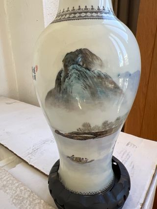 Jarron chino de ceramica con sello autenticidad