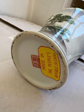 Jarron chino de ceramica con sello autenticidad