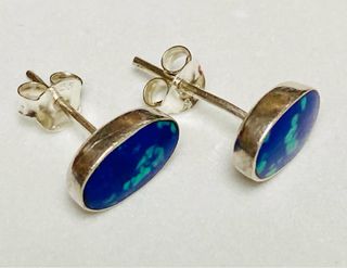 Pendientes con azurmalaquita y plata ley 925