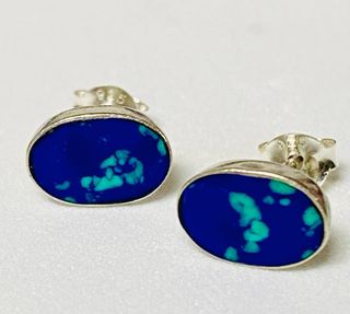 Pendientes con azurmalaquita y plata ley 925