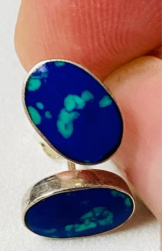 Pendientes con azurmalaquita y plata ley 925