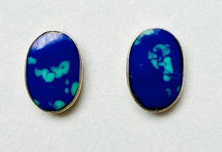 Pendientes con azurmalaquita y plata ley 925