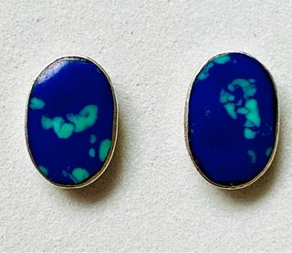 Pendientes con azurmalaquita y plata ley 925