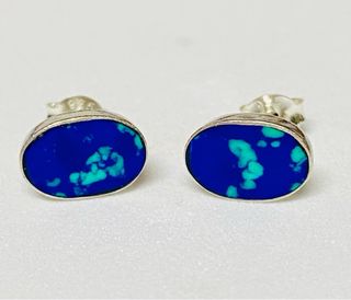 Pendientes con azurmalaquita y plata ley 925