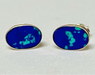 Pendientes con azurmalaquita y plata ley 925
