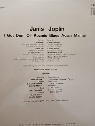 Janis Joplin "Kosmic Blues". Lp