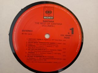 Carlos Santana "Greatest Hits". Doble Lp