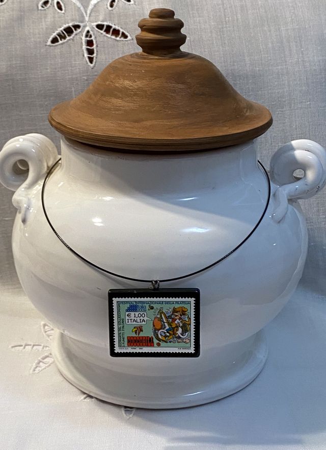 Ciondolo Alabastro con vero Francobollo Coccobill