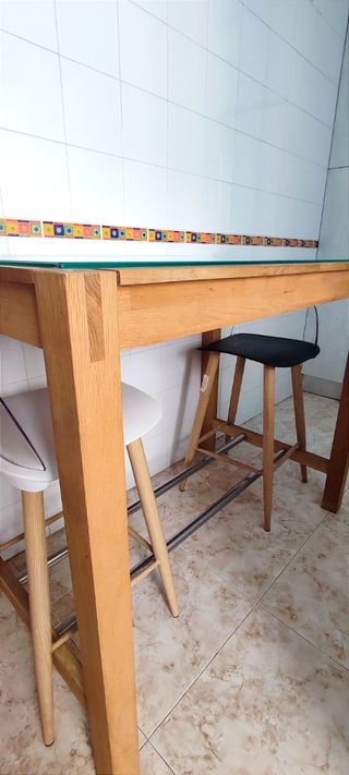 Mesa madera alta desayuno merienda