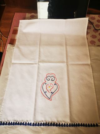 Pano em crochê feito à mão