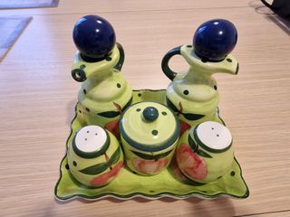SET CONDIMENTO 6 Pezzi Olio Aceto Sale e Pepe