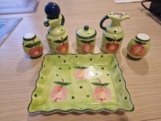 SET CONDIMENTO 6 Pezzi Olio Aceto Sale e Pepe