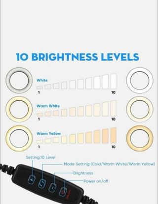 Tripode aro LED 3 intensidades luz