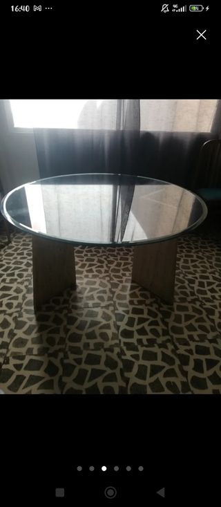 Mesa de cristal y marmol