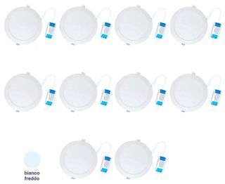10 Faretti Led Pannello 12w incasso cartongesso