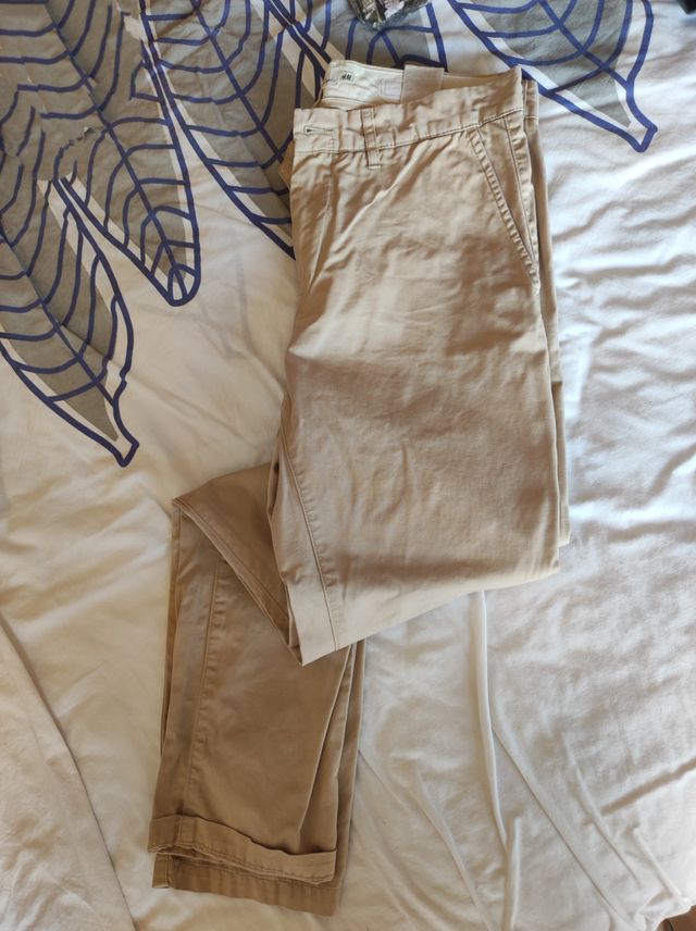 Pantalon chino beige slim