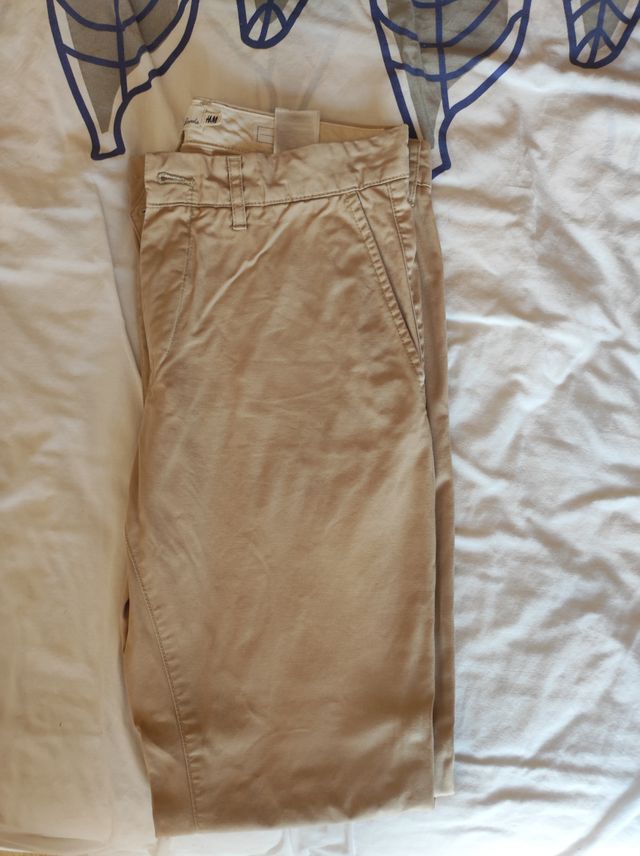 Pantalon chino beige slim