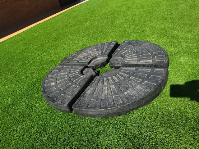 Soporte plástico parasol rellenable agua o arena