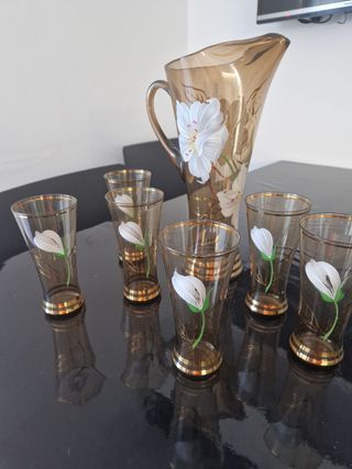 Bicchieri vintage anni 70 dipinti a mano