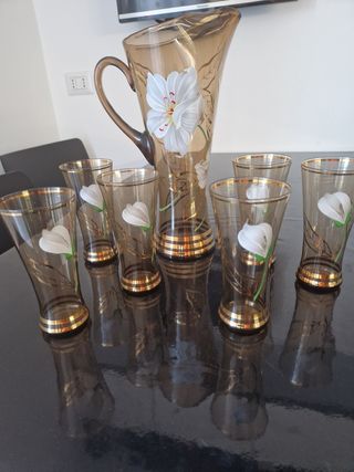 Bicchieri vintage anni 70 dipinti a mano