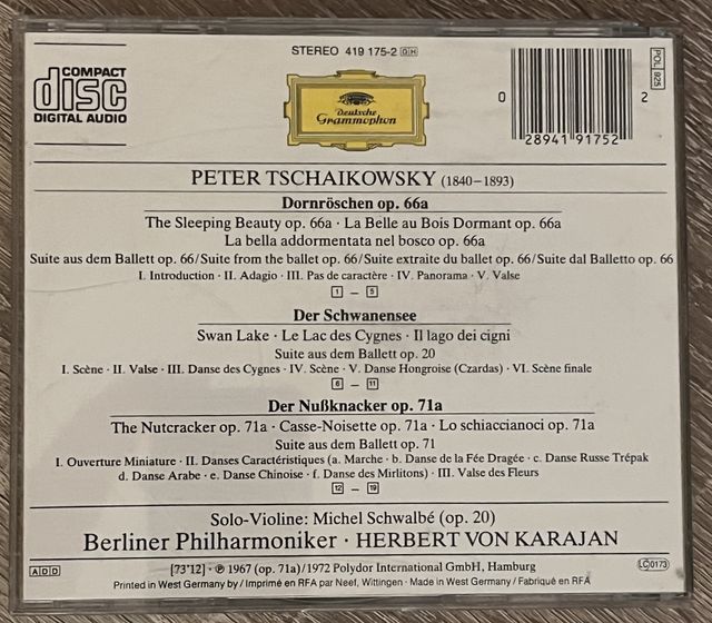 Tschaikowsky - Herbert Von Carajan CD