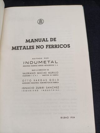 Libro: MANUAL DE METALES NO FÉRRICOS