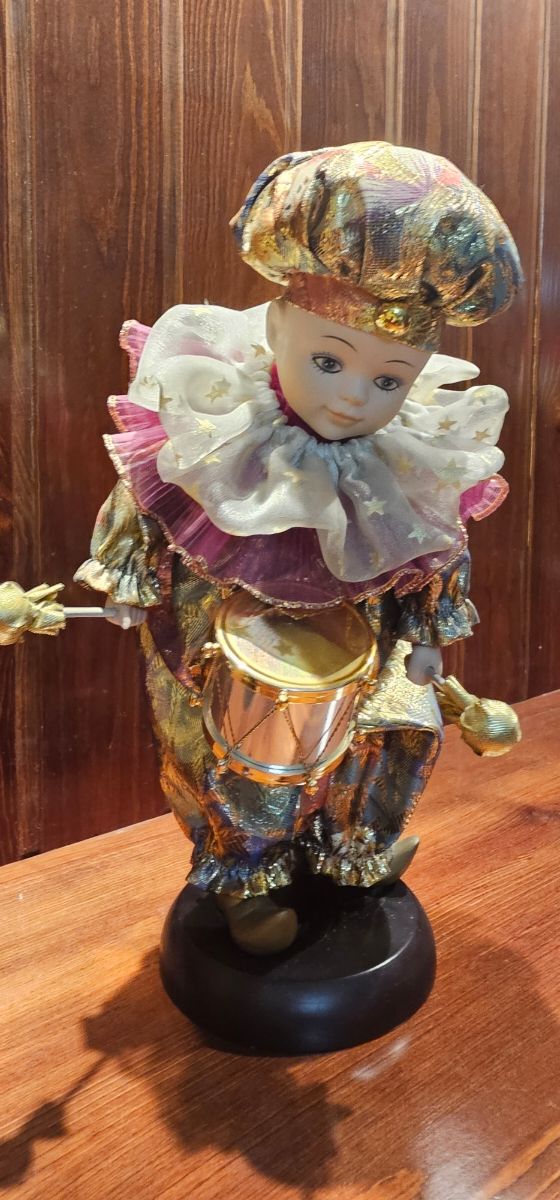 Trío de arlequines musi,carita porcelana