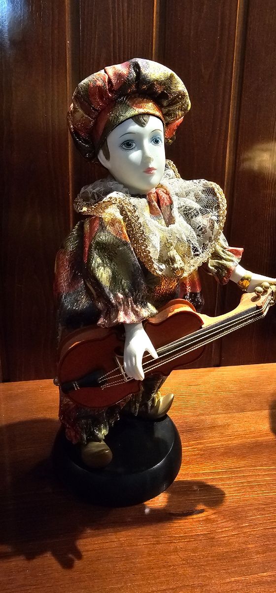 Trío de arlequines musi,carita porcelana