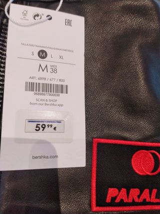 Bershka Cazadora tipo cuero racer Paradoxes NUEVA!