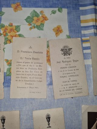 12 estampitas-recordatorios de 1914, 1918,...