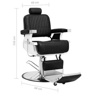 Silla de Peluquería de Cuero Sintético Negro 