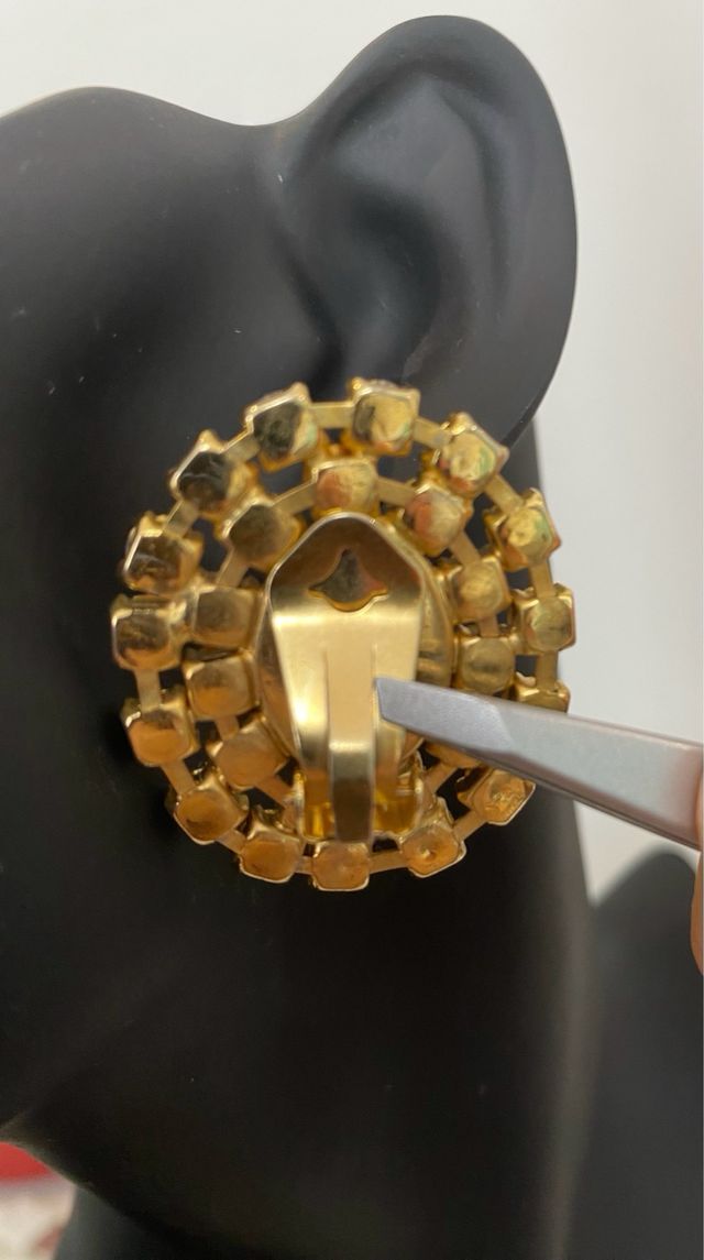 Orecchini vintage oro arancione chic