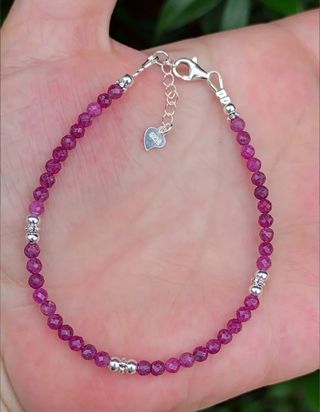 Pulsera, plata ley y rubi