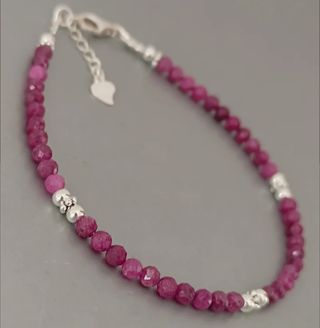 Pulsera, plata ley y rubi