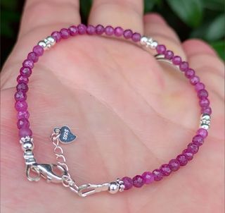 Pulsera, plata ley y rubi