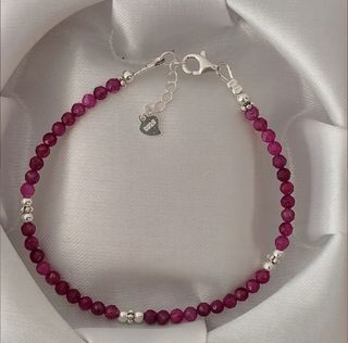 Pulsera, plata ley y rubi