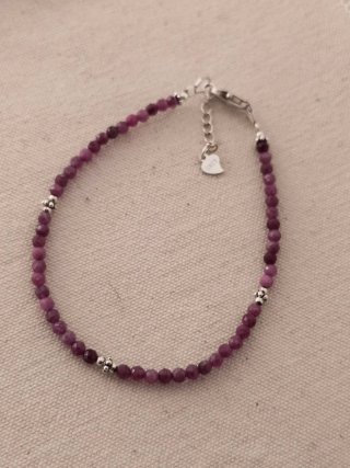 Pulsera, plata ley y rubi