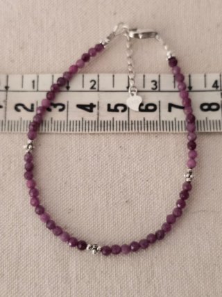 Pulsera, plata ley y rubi