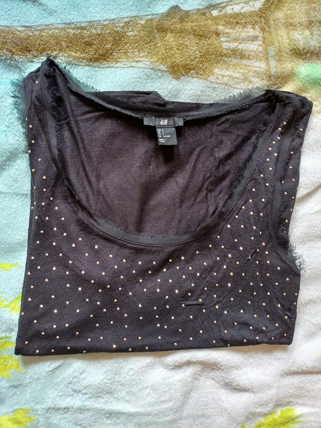 Canottiera nera con glitter