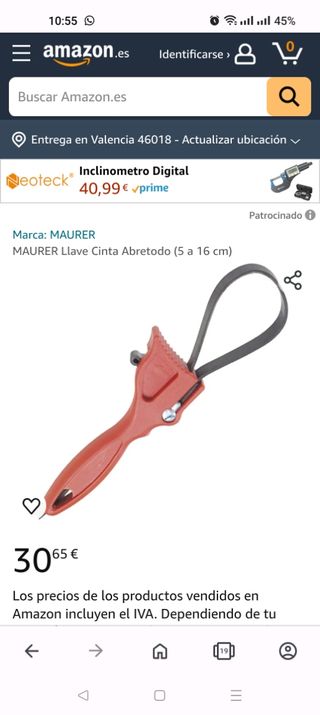 Llave cinta correa NUEVA 