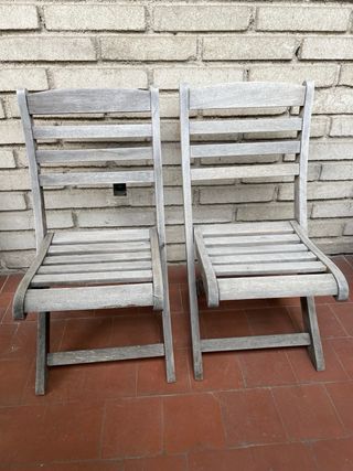 Conjunto sillas madera plegables