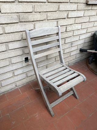 Conjunto sillas madera plegables