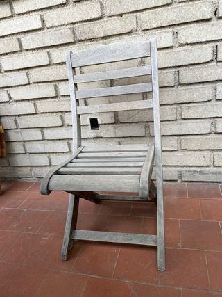Conjunto sillas madera plegables