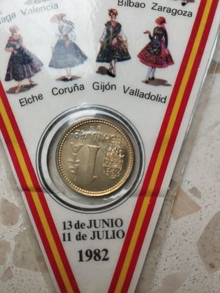 Banderín de 1 peseta de mundial 1980