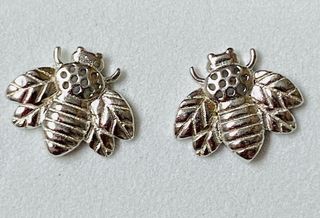 Pendientes de abejas artesanas en plata de ley 925
