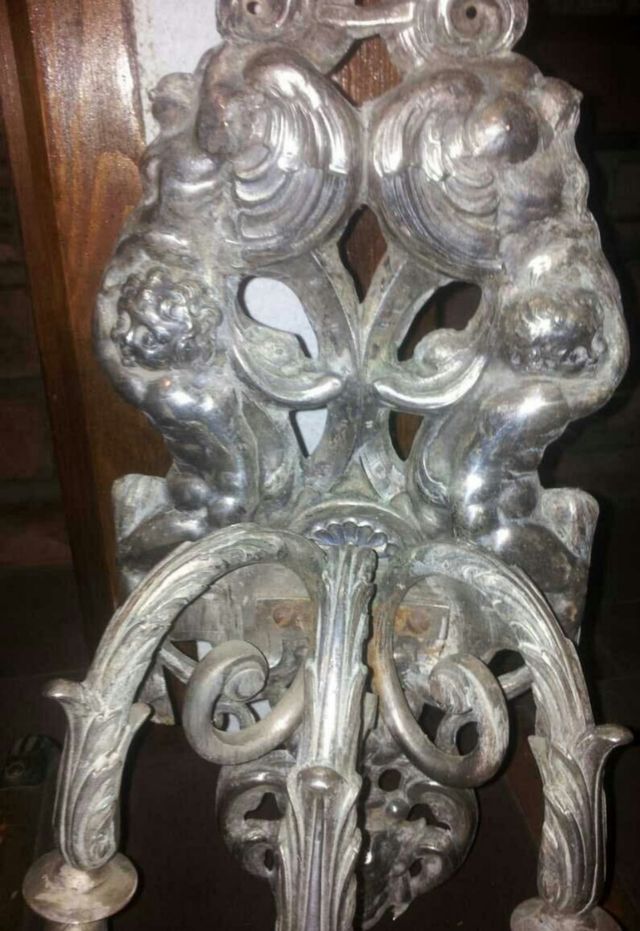 LÁMPARA-APLIQUE PARED DE 3 FOCOS PLATEADA Y ADORNA